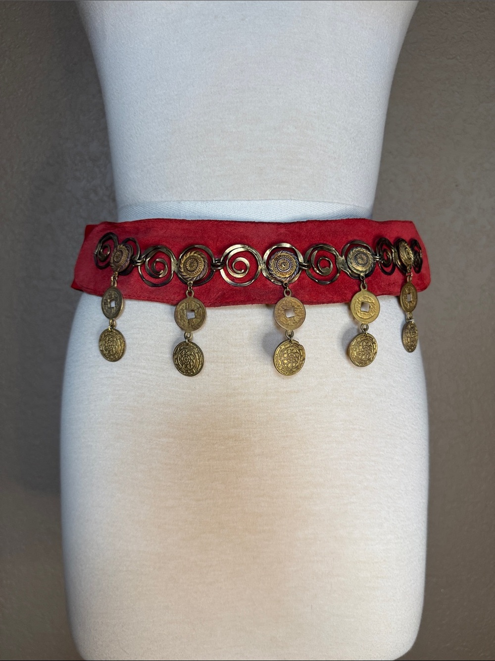 Vintage Salena’s Collection Coin Charm Waist Belt Circa 1991